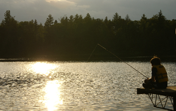 Boy Fishing on Lake One, Ely, MN